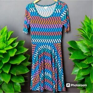 LulaRoe A-Line Dress Multi Colors Sz M